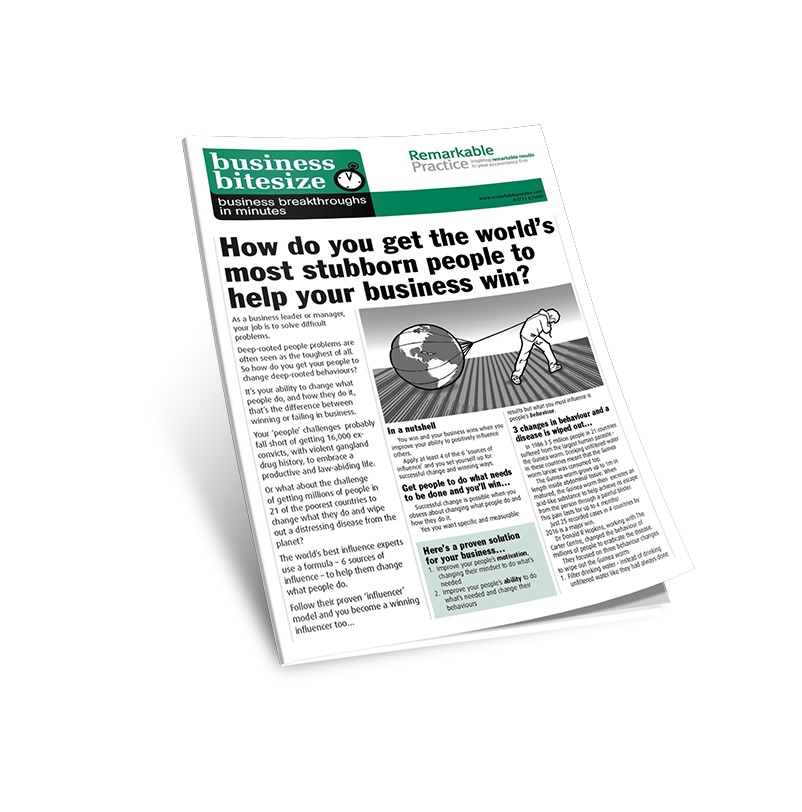 Stand still and you lose, embrace change and your business wins...